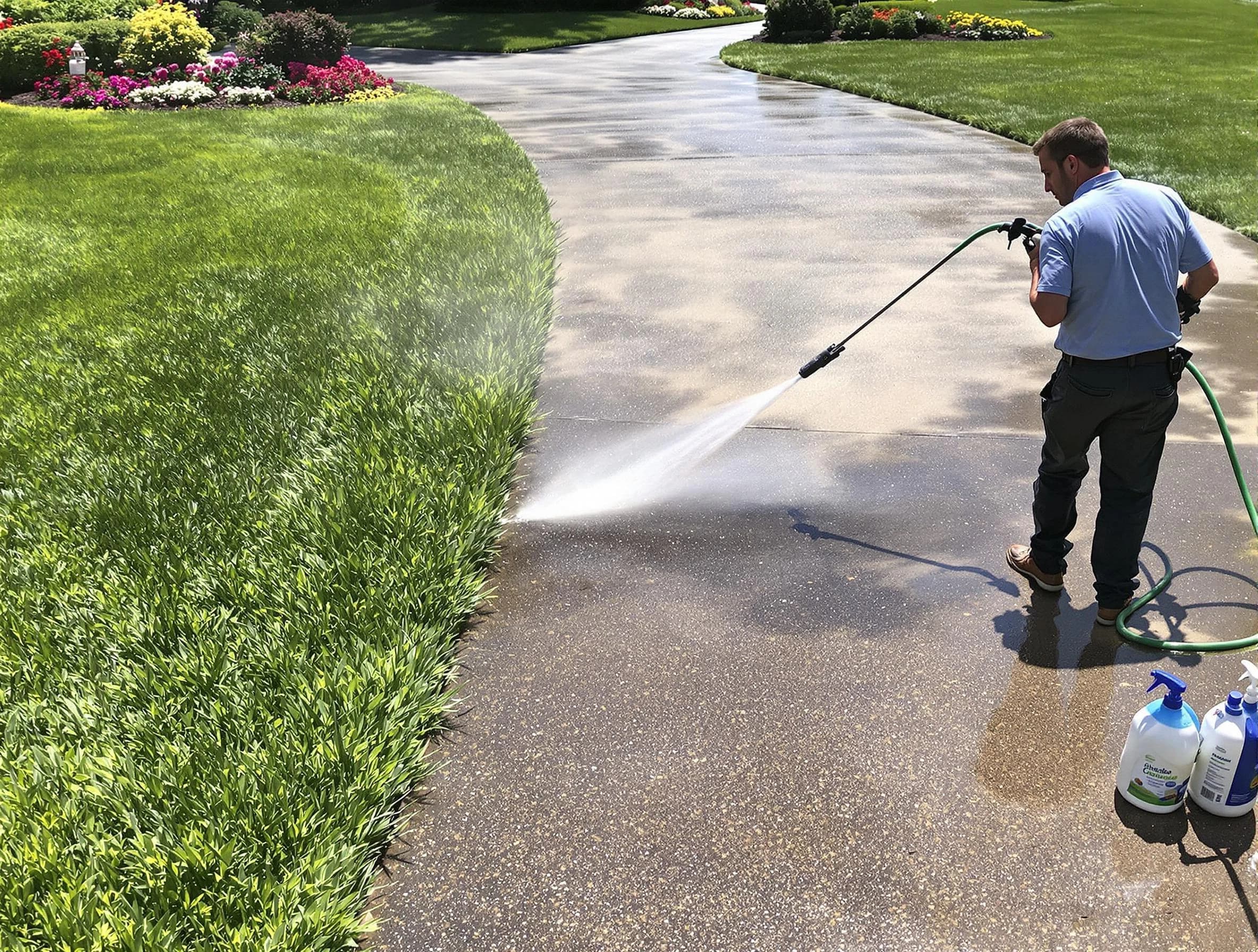 Before and after pressure washing by Twinsburg Power Washing in Twinsburg