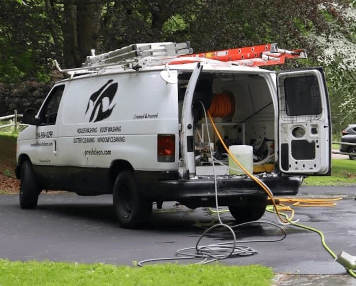 Twinsburg Power Washing professionals cleaning commercial fleet in Twinsburg